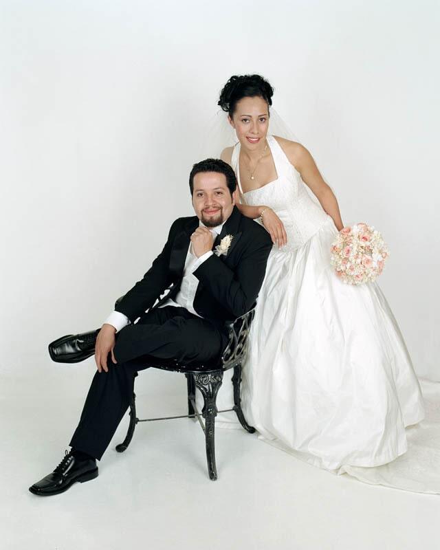 Retrato de boda realizado en estudio